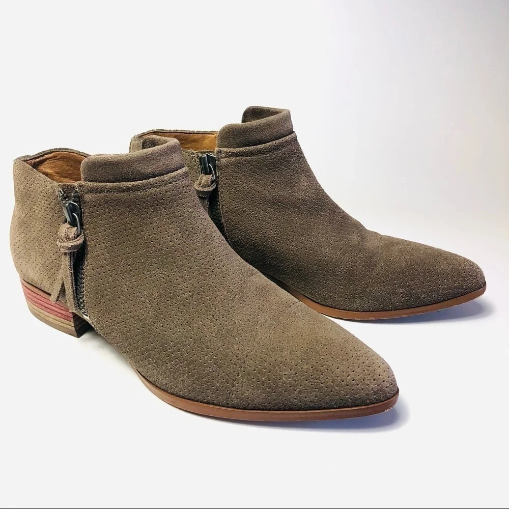 Bettye Suede Dual Zip Ankle Booties